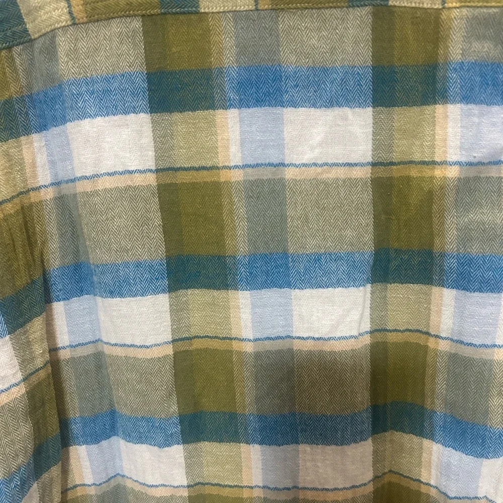 Levi's Jackson Worker Plaid Flannel Shirt Green Blue Men's SizeSRelaxed Fit 0160